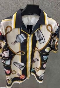Men's Vintage Chain Print Short Sleeve Shirt