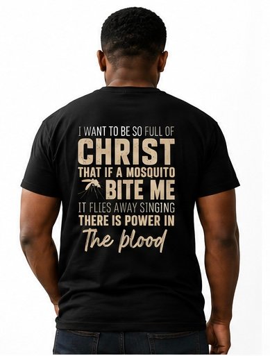 Christian Graphic Print Black T-Shirt