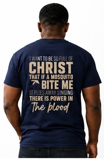 Navy Blue Christian Graphic T-Shirt