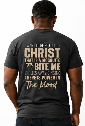 Christian Graphic Print Black T-Shirt