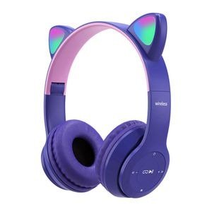 Wireless Cat Ear LED Headphones Purple