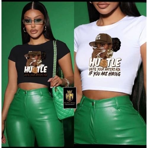 Hustle Graphic Crop Top