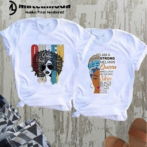 White Graphic Print T-Shirts Pair
