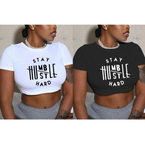 Stay Humble Hustle Hard Crop Top