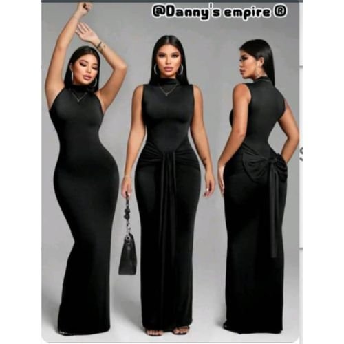 Women Black Sleeveless Long Dress