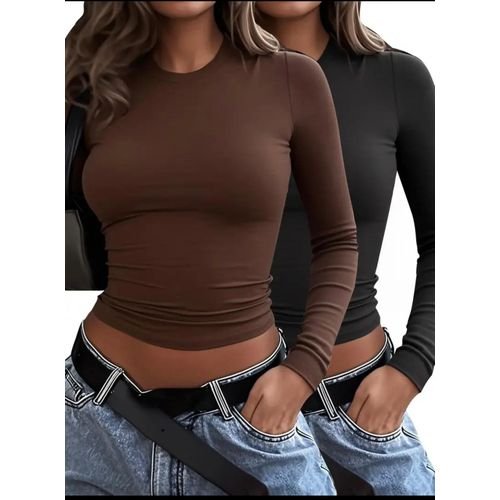 2in1 Women long sleeve ribbed top